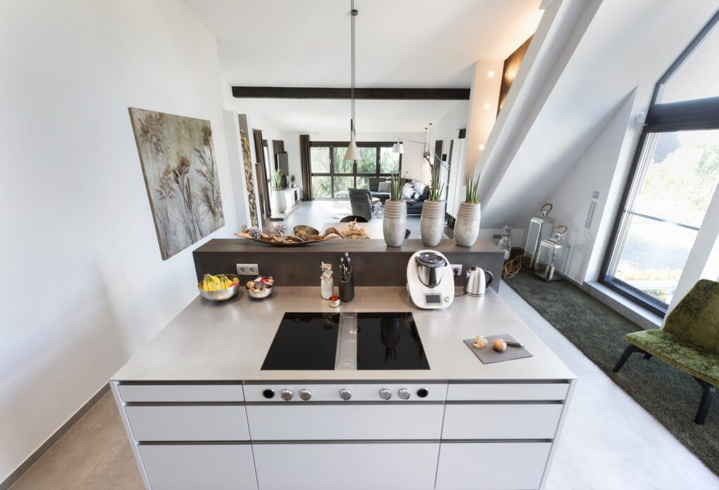 Küchenblock mit Edelstahlplatte