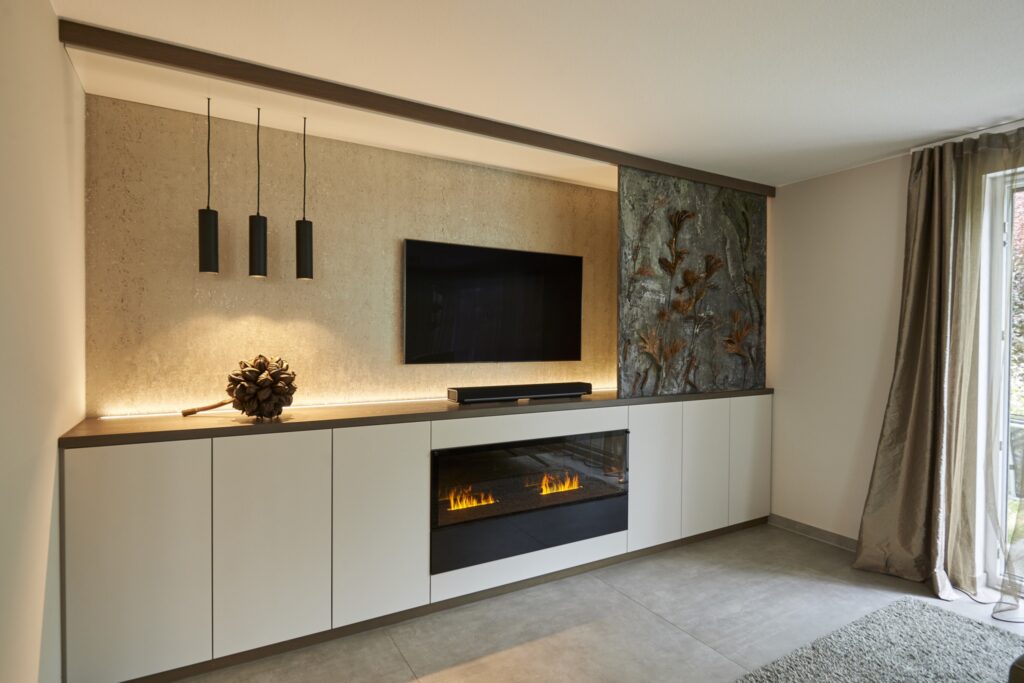 Gemütliche Atmosphäre durch künstliche Feuerbilder Effektfeuer ohne Wärmeentwicklung